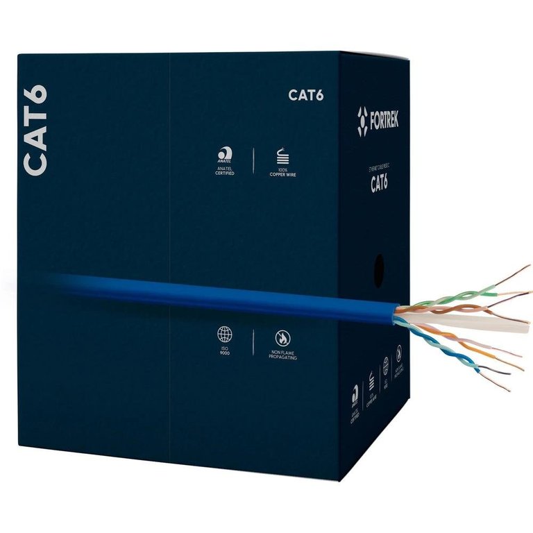 Cabo de Rede Cat6 305m Fortrek Fk510c Cmx Azul - Cx / 305 Cabo de Rede Cat6 305m Fortrek Fk510c Cmx Azul - Cx / 305