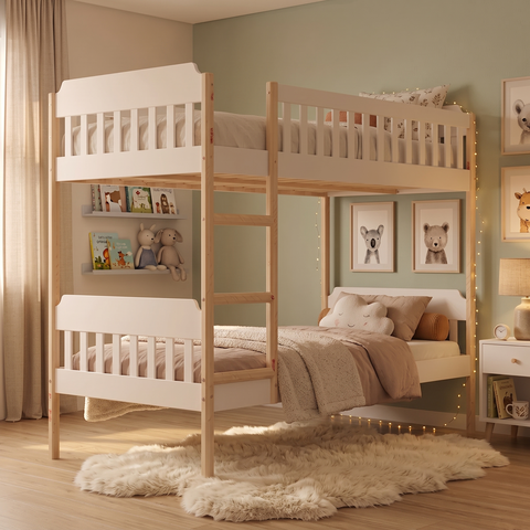 Beliche Infantil Arredus em Madeira Maciça e MDF Branco