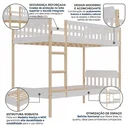 Ver imagem 4 de Beliche Infantil Arredus em Madeira Maciça e MDF Branco