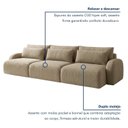 Ver imagem 6 de Sofá Cama Modular Orgânico Retrátil 4 Lugares 250cm Base Madeira Maciça Oxford