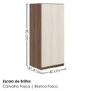 Ver imagem 3 de Armario Aereo 1 Porta MDF 40x90 cm Kali 119771 Carvalho Toq Bianco Nicioli