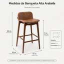 Ver imagem 4 de Kit 04 Banquetas Altas Arabella Madeira Maciça Estofada Encosto Curvo Facto Camel - Desk Design