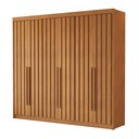 Ver imagem 3 de Guarda Roupa Casal 6 Portas Ripadas Portugal 100% MDF Cinamomo Marrom