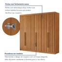 Ver mais imagens de Guarda Roupa Casal 6 Portas Ripadas Portugal 100% MDF Cinamomo Marrom