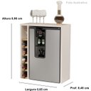 Ver imagem 2 de Aparador Adega Bar Para Cervejeira Off White / Nature - JM Casa dos Móveis