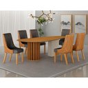 Ver imagem 2 de Mesa de Jantar Belle 2,00x1,00m Orgânica Cinamomo e Off-white com Kit 6 Cadeiras para Mesa de Jantar