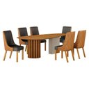 Ver imagem 1 de Mesa de Jantar Belle 2,00x1,00m Orgânica Cinamomo e Off-white com Kit 6 Cadeiras para Mesa de Jantar