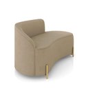 Ver imagem 4 de Sofá 2 Lugares Orgânico 140cm Pé Dourado Morgan Suede Marrom R D03 - D'Rossi