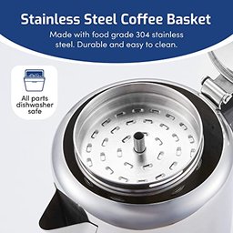 Elite Gourmet Percolador de Café Clássico 8 Xícaras em Aço Inox (prata) - 3