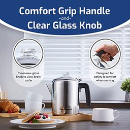 Elite Gourmet Percolador de Café Clássico 8 Xícaras em Aço Inox (prata) - 5