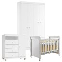 Ver imagem 1 de Quarto de Bebê 4 Portas Ternura Baby com Berço Mirelle Branco Brilho - Incorplac