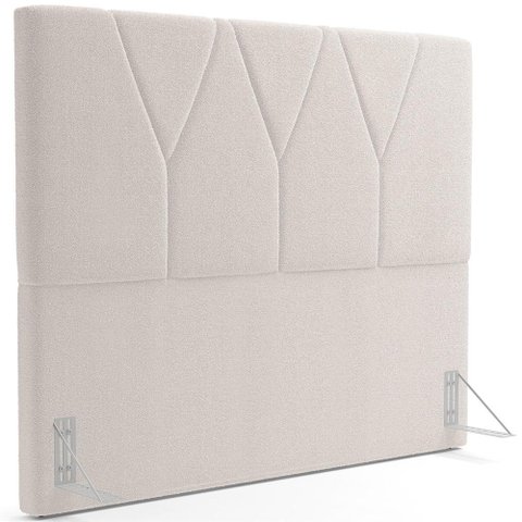 Cabeceira Cama Box Casal King 195 cm Aurora W01 Bouclê Creme - Lyam Decor