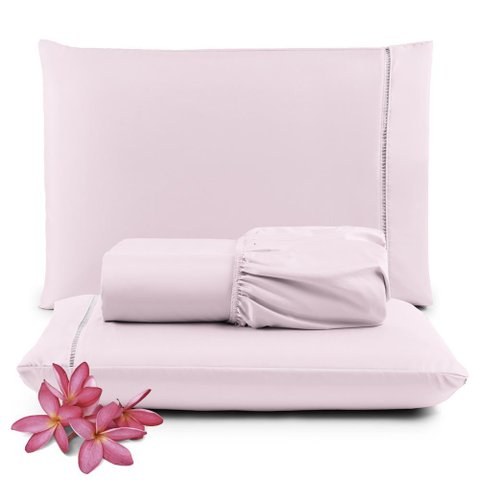 Jogo Cama Lençol Unique Casal Padrão 400 Fios - Rosa