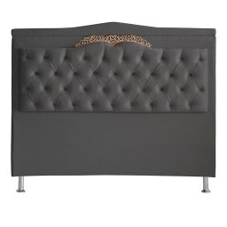 Cabeceira de Cama Box Madri Casal 140 Cm Suede Grafite Ec Móveis - 1