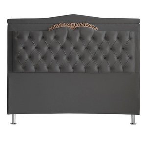 Cabeceira de Cama Box Madri Casal 140 Cm Suede Grafite Ec Móveis