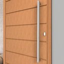 Ver imagem 5 de Puxador de Porta U Luxo Inox Escovado 60 Cm Madeira Vidro