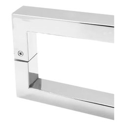 Puxador de Porta U Luxo Inox Escovado 60 Cm Madeira Vidro - 3