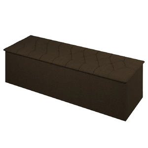 Calçadeira com Baú Estofado Istambul Dobuê Chocolate 1,60m