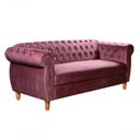 Ver imagem 5 de Sofá Nobreza 3 Lugares Fixo 203cm Roxo Veludo Bella Decor para Sala Escritório