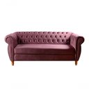 Ver imagem 1 de Sofá Nobreza 3 Lugares Fixo 203cm Roxo Veludo Bella Decor para Sala Escritório