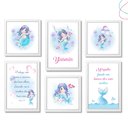 Ver imagem 1 de Kit 6 Quadros Decorativos Moldura\vidro Sereia:branca