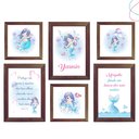 Ver imagem 3 de Kit 6 Quadros Decorativos Moldura\vidro Sereia:branca