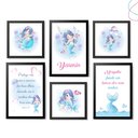 Ver imagem 2 de Kit 6 Quadros Decorativos Moldura\vidro Sereia:branca
