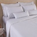 Ver imagem 4 de Kit Cobre Leito Casal Padrão 3 Peças Bordado Urbany Hipercal 400 Fios 100% Poliéster - Branco