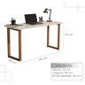 Mesa Escrivaninha de Estudo 90 Cm Quarto Escritório Pés Madeira Tampo Off White - 6