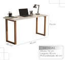 Ver imagem 6 de Mesa Escrivaninha de Estudo 90 Cm Quarto Escritório Pés Madeira Tampo Off White