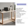 Mesa Escrivaninha de Estudo 90 Cm Quarto Escritório Pés Madeira Tampo Off White - 2
