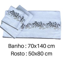 Jogo de Toalha Banho e Rosto Eda 4 peças Branca - 3
