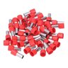 100x Kit Terminal Tubular Ilhós 35mm Vermelho Pré Isolado - 6