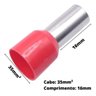 100x Kit Terminal Tubular Ilhós 35mm Vermelho Pré Isolado - 2