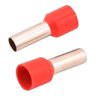 100x Kit Terminal Tubular Ilhós 35mm Vermelho Pré Isolado - 5