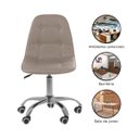 Ver imagem 3 de Kit 06 Cadeiras Office Eiffel Botonê Ajustável Base Giratória - Bege + E-book