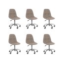 Ver imagem 3 de Kit 6 Cadeiras Office Botonê Giratória Ergonômica para Escritório Bege