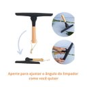 Ver imagem 2 de Kit 2 Rodos de Pia Limpa Vidro Articulável com Cabo de Bambu Multiuso Preto