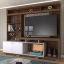 Ver imagem 1 de Estante para Tv até 55 Polegadas Cinema 2 Portas Nogueira San Remo/off White - Panorama Móveis