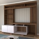 Ver imagem 4 de Estante para Tv até 55 Polegadas Cinema 2 Portas Nogueira San Remo/off White - Panorama Móveis