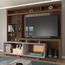 Ver imagem 2 de Estante para Tv até 55 Polegadas Cinema 2 Portas Nogueira San Remo/off White - Panorama Móveis