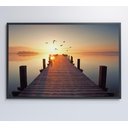 Ver imagem 6 de Quadro Pássaros Voando no Pôr do Sol - 90x60 Cm - Adesivo Fotográfico