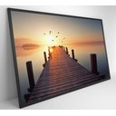 Ver imagem 2 de Quadro Pássaros Voando no Pôr do Sol - 90x60 Cm - Adesivo Fotográfico