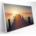 Ver imagem 1 de Quadro Pássaros Voando no Pôr do Sol - 90x60 Cm - Adesivo Fotográfico