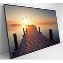 Ver imagem 4 de Quadro Pássaros Voando no Pôr do Sol - 90x60 Cm - Adesivo Fotográfico