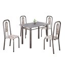 Ver imagem 2 de Conjunto de Mesa com 4 Cadeiras Lívia Prata/Arabesco