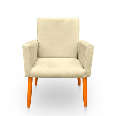 Poltrona Cadeira para Sala Confortável e Minimalista Nina Suede