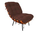 Ver imagem 1 de Poltrona Costela Suede Marrom Belliv Decor