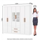 Ver imagem 3 de Guarda-Roupa 6 Portas 2 Gavetas com Espelho Aurora Branco