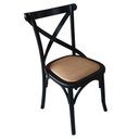 Ver imagem 1 de Cadeira Madeira Sala Jantar Cozinha Gourmet Ratan Luxo Preta